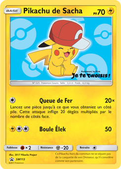 Carte Pokémon Pikachu de Sacha SM113 de la série Promos Soleil et Lune en vente au meilleur prix