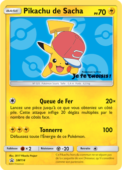 Carte Pokémon Pikachu de Sacha SM114 de la série Promos Soleil et Lune en vente au meilleur prix
