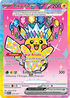Carte Pokémon Pikachu ex 277/217 de la série Héros Transcendants en vente au meilleur prix