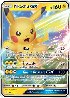 Carte Pokémon Promo Pikachu GX SM232 de la série Promos Soleil et Lune