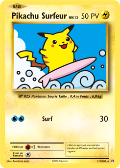 Carte Pokémon Pikachu surfeur 111/108 de la série Évolutions en vente au meilleur prix