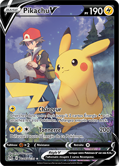 Carte Pokémon Ultra rare V Pikachu V TG16/TG30 de la série Origine Perdue