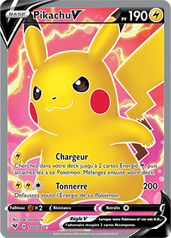 Carte Pokémon Full Art V Pikachu V 170/185 de la série Voltage Éclatant