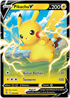 Carte Pokémon Pikachu V 86/264 de la série Poing de Fusion en vente au meilleur prix