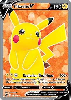Carte Pokémon Full Art V Pikachu V 157/172 de la série Stars Étincelantes