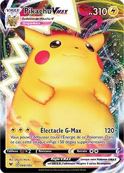 Carte Pokémon Pikachu VMAX 044/185 de la série Voltage Éclatant en vente au meilleur prix