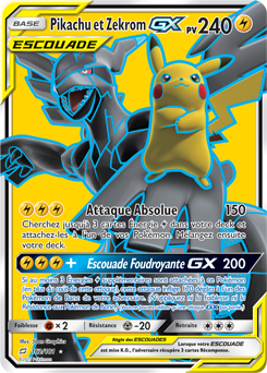 Carte Pokémon Pokémon Full Art Pikachu Zekrom GX 162/181 de la série Duo de Choc
