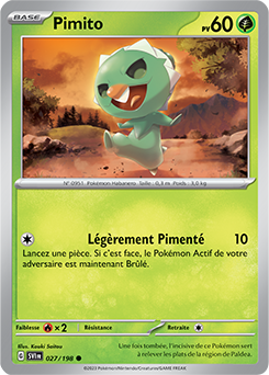 Carte Pokémon Pimito 027/198 de la série Écarlate et Violet en vente au meilleur prix