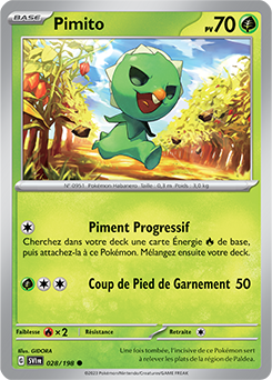 Carte Pokémon Pimito 028/198 de la série Écarlate et Violet en vente au meilleur prix
