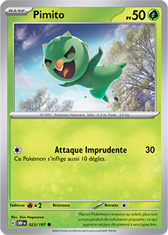 Carte Pokémon Communes Pimito 23/197 de la série Flammes Obsidiennes