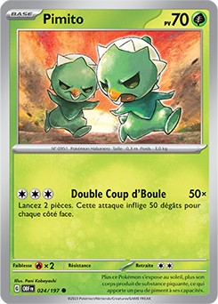 Carte Pokémon Pimito 24/197 de la série Flammes Obsidiennes en vente au meilleur prix