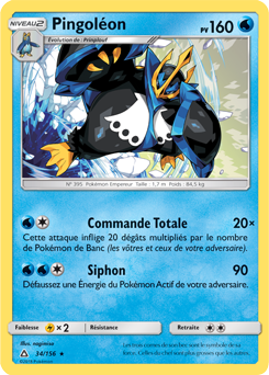 Carte Pokémon Pingoléon 34/156 de la série Ultra Prisme en vente au meilleur prix