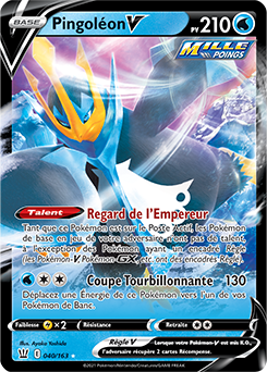 Carte Pokémon Pingoléon V 40/163 de la série Styles de Combat en vente au meilleur prix