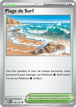 Carte Pokémon Peu commune Plage de Surf 129/132 de la série Méga-Évolution