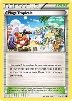 Carte Pokémon Plage Tropicale BW28 de la série Promos Noir & Blanc en vente au meilleur prix