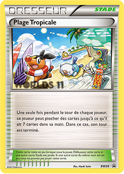 Carte Pokémon Promo Plage Tropicale BW28 de la série Promos Noir & Blanc
