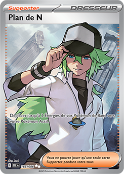 Carte Pokémon Ultra rare Plan de N 163/86 de la série Foudre Noire