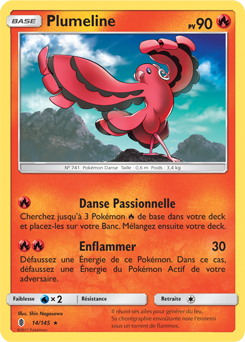 Carte Pokémon Rare Plumeline 14/145 de la série Gardiens Ascendants