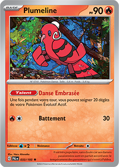 Carte Pokémon Rare Plumeline 033/193 de la série Évolutions à Paldea