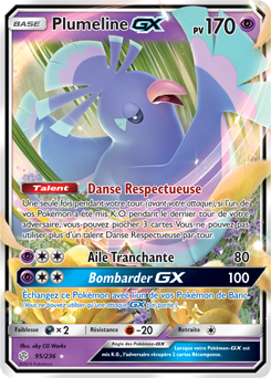 Carte Pokémon Plumeline GX 95/236 de la série Éclipse Cosmique en vente au meilleur prix