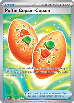 Carte Pokémon Ultra rare Poffin Copain-Copain 167/132 de la série Méga-Évolution
