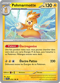 Carte Pokémon Pohmarmotte 076/198 de la série Écarlate et Violet en vente au meilleur prix