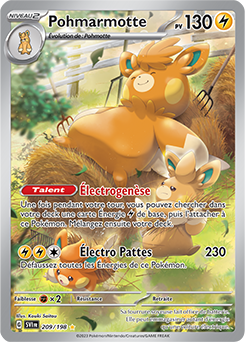 Carte Pokémon Pohmarmotte 209/198 de la série Écarlate et Violet en vente au meilleur prix