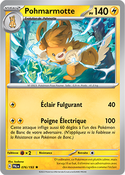 Carte Pokémon Pohmarmotte 076/193 de la série Évolutions à Paldea en vente au meilleur prix