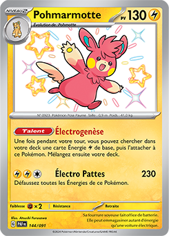 Carte Pokémon Pohmarmotte 144/91 de la série Destinées de Paldea en vente au meilleur prix