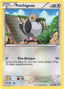 Carte Pokémon Commune Poichigeon 84/114 de la série Noir & Blanc