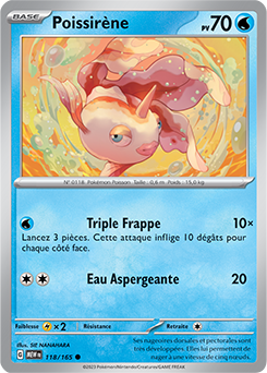 Carte Pokémon Poissirène 118/165 de la série 151 en vente au meilleur prix