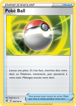 Carte Pokémon Peu commune Poké Ball 164/192 de la série Clash des Rebelles