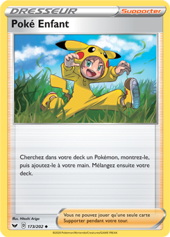 Carte Pokémon Peu commune Poké Enfant 173/202 de la série Épée et Bouclier