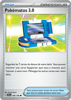 Carte Pokémon Pokématos 3.0 186/198 de la série Écarlate et Violet en vente au meilleur prix