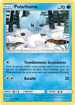 Carte Pokémon Polarhume 61/214 de la série Tonnerre Perdu en vente au meilleur prix