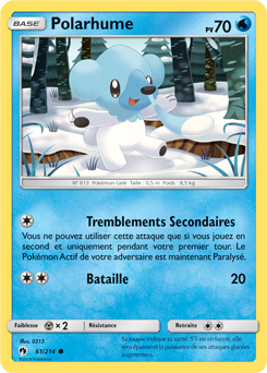Carte Pokémon Commune Polarhume 61/214 de la série Tonnerre Perdu