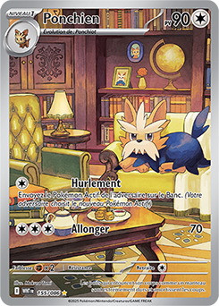 Carte Pokémon Illustration rare Ponchien 155/86 de la série Flamme Blanche