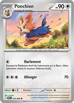 Carte Pokémon Communes Ponchien 75/86 de la série Flamme Blanche