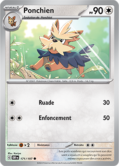 Carte Pokémon Ponchien 171/197 de la série Flammes Obsidiennes en vente au meilleur prix