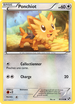 Carte Pokémon Ponchiot 81/114 de la série Noir & Blanc en vente au meilleur prix