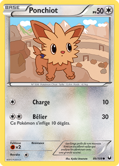 Carte Pokémon Commune Ponchiot 86/108 de la série Explorateurs Obscurs