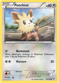 Carte Pokémon Commune Ponchiot 120/149 de la série Frantières Franchies