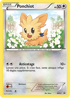 Carte Pokémon Promo Ponchiot BW52 de la série Promos Noir & Blanc