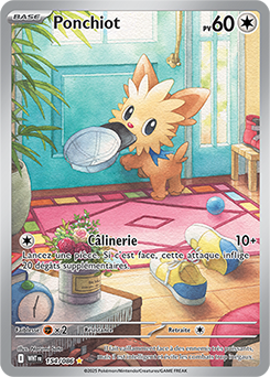 Carte Pokémon Illustration rare Ponchiot 154/86 de la série Flamme Blanche