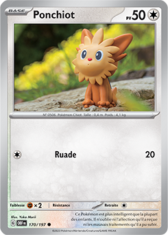 Carte Pokémon Ponchiot 170/197 de la série Flammes Obsidiennes en vente au meilleur prix