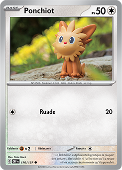 Carte Pokémon Communes Ponchiot 170/197 de la série Flammes Obsidiennes