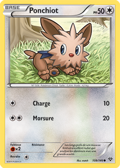 Carte Pokémon Commune Ponchiot 108/146 de la série X&Y