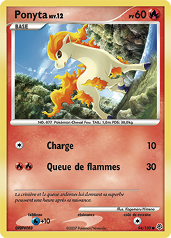 Carte Pokémon Commune Ponyta 94/130 de la série Diamant & Perle