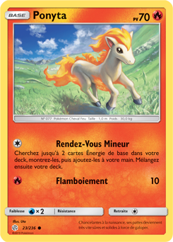 Carte Pokémon Ponyta 23/236 de la série Éclipse Cosmique en vente au meilleur prix