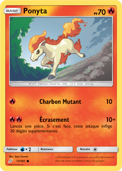 Carte Pokémon Commune Ponyta 17/181 de la série Duo de Choc